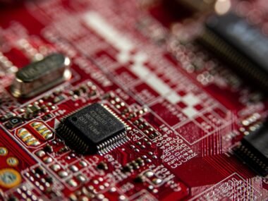 semiconductor microchip closeup — financial news