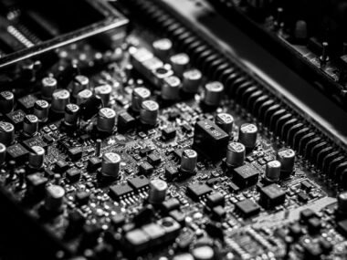 semiconductor microchip close up — financial news
