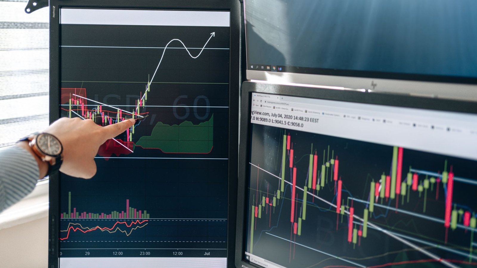 stock market screens — financial news