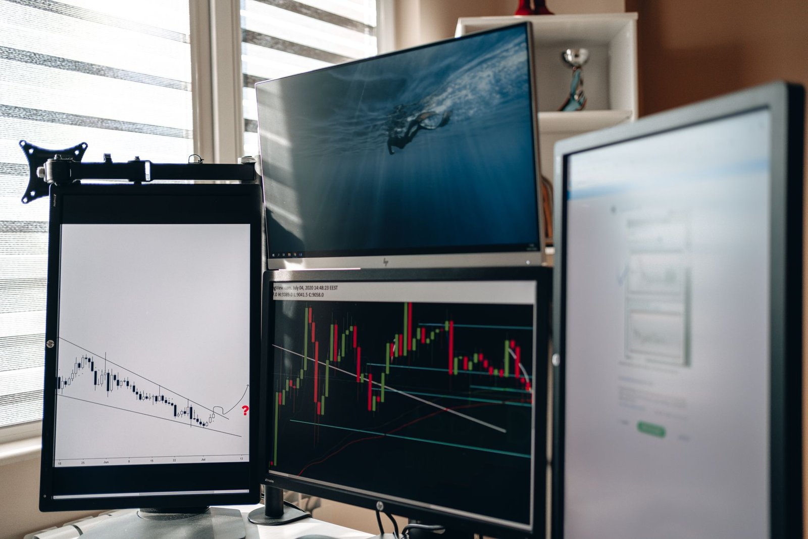 stock market screens — financial news