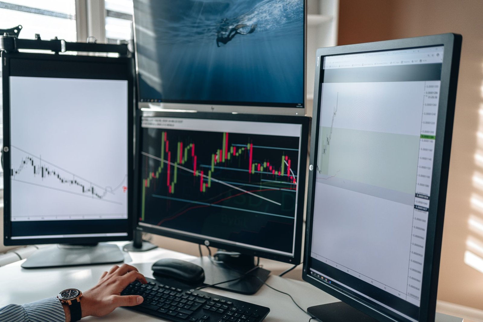 stock market screens — financial news