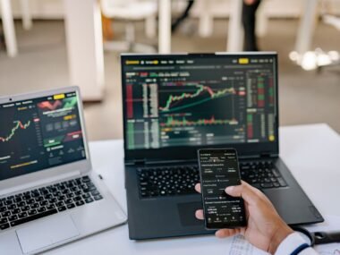 stock exchange floor screens — financial news
