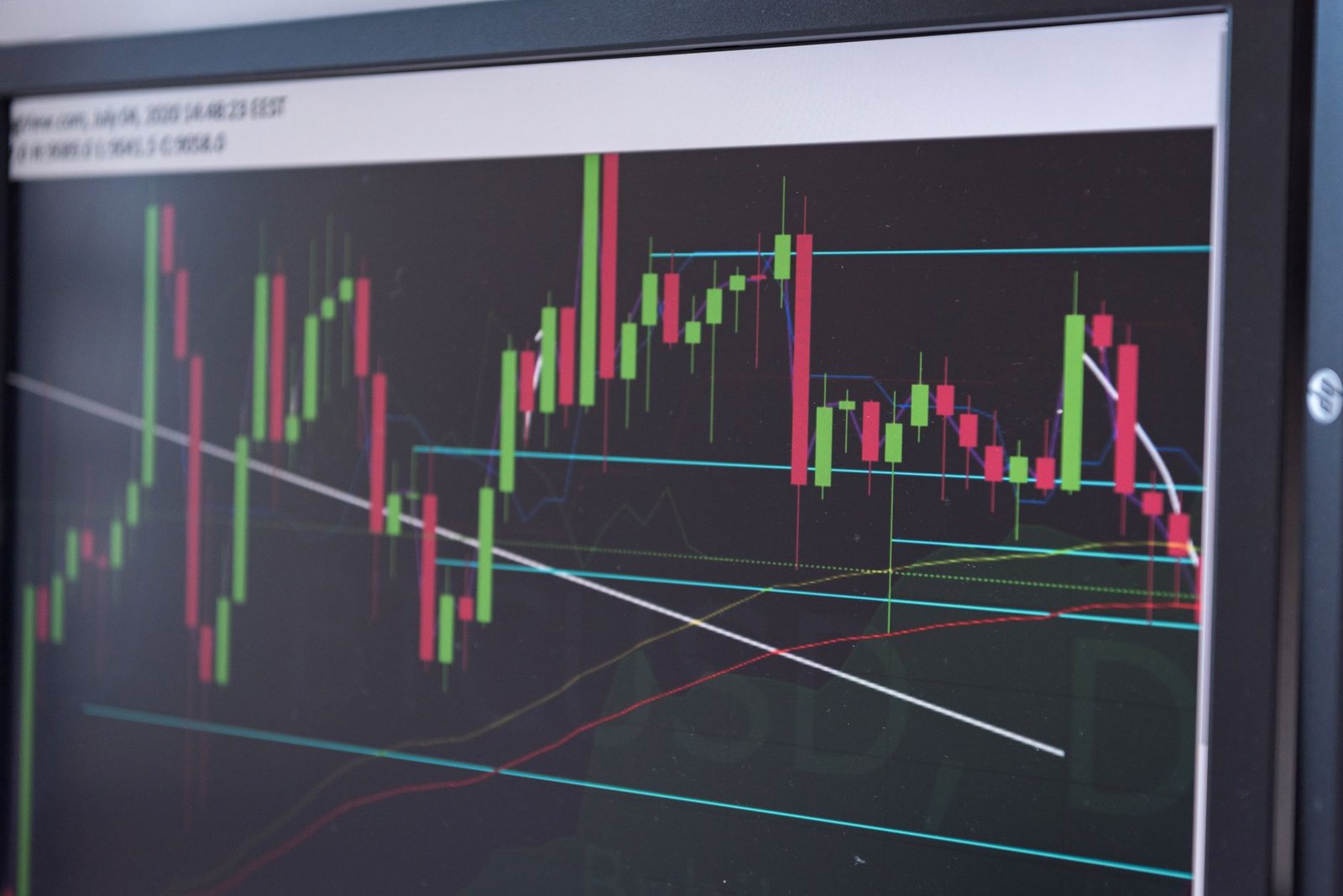 stock exchange trading floor screens — financial news
