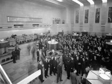 stock exchange trading floor — financial news
