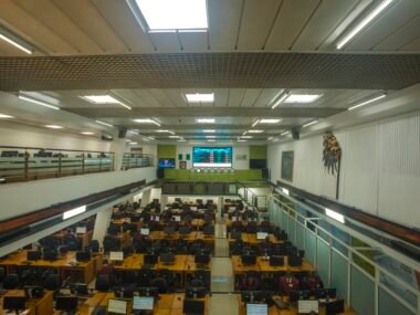 stock exchange trading floor — financial news