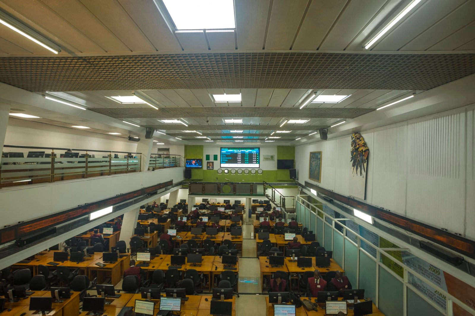 stock exchange trading floor — financial news