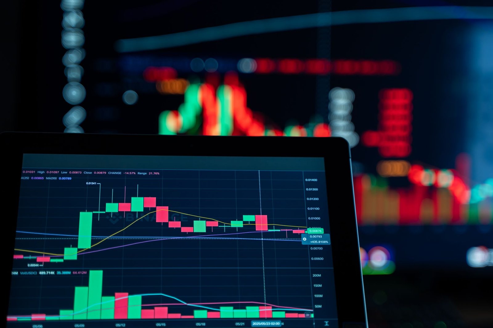 trading floor screens — financial news